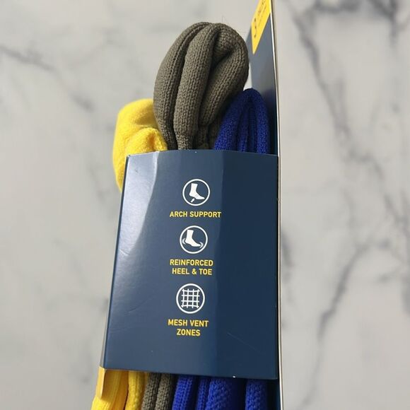 Polo Ralph Lauren Men's Performance Crew Socks - Yellow, Blue, Green, Size 10-13 - Picture 9 of 11